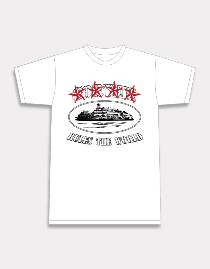 Corteiz 4Starz Alcatraz T-Shirt Weiß