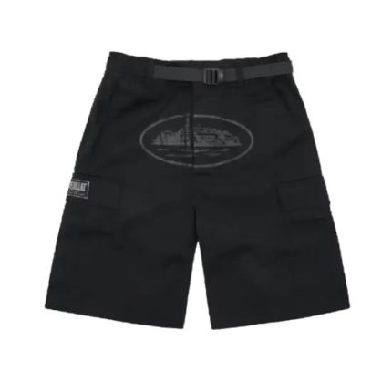 Corteiz Alcatraz Cargo Shorts Triple Black