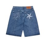 Corteiz C-Star Denim Shorts Faded Blue