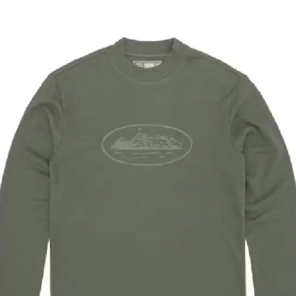 Corteiz Alcatraz Waffle Sweatshirt Tonal Khaki