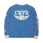 Corteiz Gasolina Waffle Sweatshirt Blue