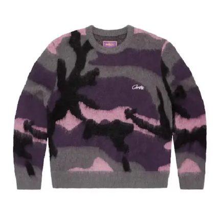 Corteiz Mohair Knit Sweatshirt Sakura Camo