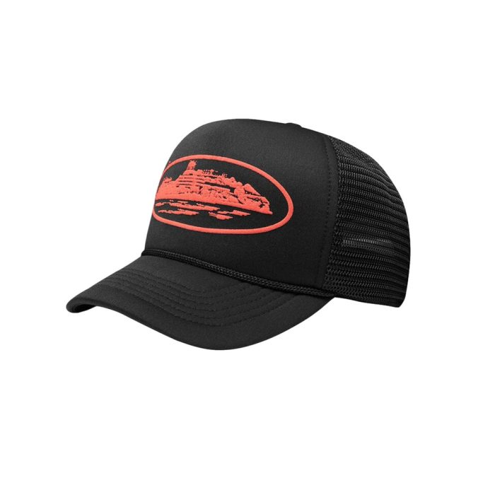 Corteiz Alcatraz Trucker Hat Black/Red